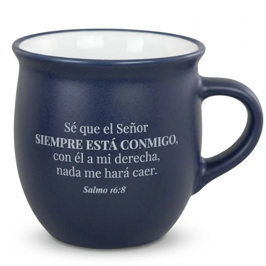 Taza Victoria | “El Señor siempre está conmigo” | Salmos 16:8 | Cerámica