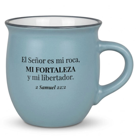Taza Victoria | “El Señor es mi roca” | 2 Samuel 22:2 | Cerámica