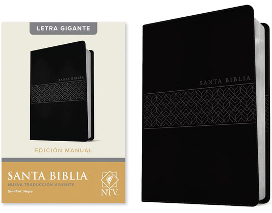 Santa Biblia | NTV | Edición manual | Letra gigante | SentiPiel negra | Letra roja