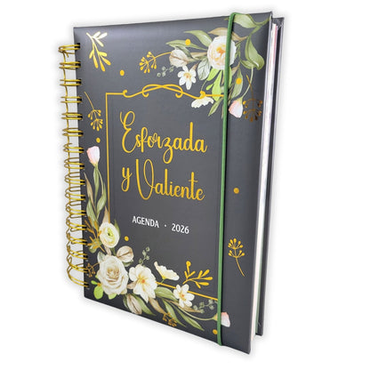 Agenda Esforzada y Valiente 2026 | Tapa dura acolchonada | Versículos diarios