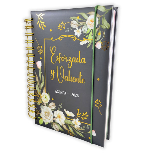 Agenda Esforzada y Valiente 2026 | Tapa dura acolchonada | Versículos diarios