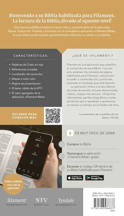 Biblia ultrafina | NTV | Filament | Floral | Índice | Letra roja | Zíper