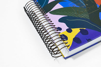 Biblia para ilustrar | Reina Valera 1960 | Símil piel floral | Margen creativo | Espiral metálico