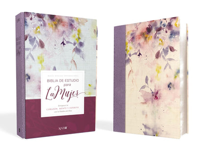 Biblia de Estudio para la Mujer | NVI | Leathersoft y tela lila | Comfort Print