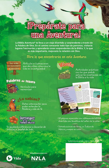 Biblia Aventura | NBLA | Interior a color | Leathersoft azul | Con cierre