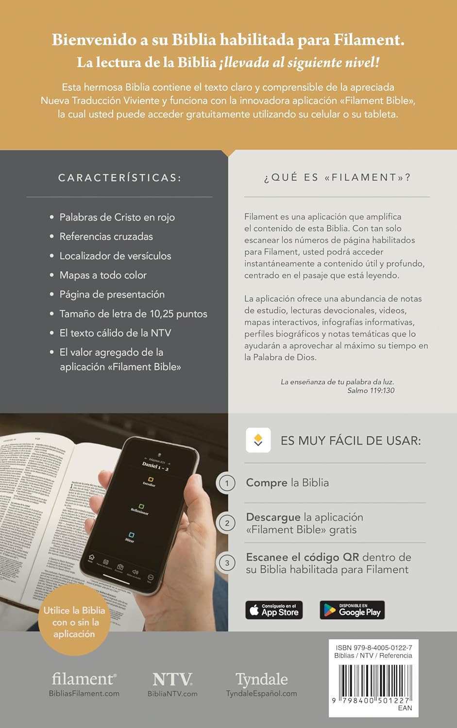 Biblia ultrafina | NTV | Letra grande | Zíper | Filament | SentiPiel gris | Letra roja