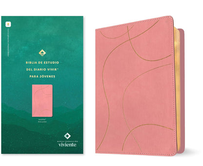 Biblia de Estudio del Diario Vivir para Jóvenes | NTV | Filament | SentiPiel rosa pastel