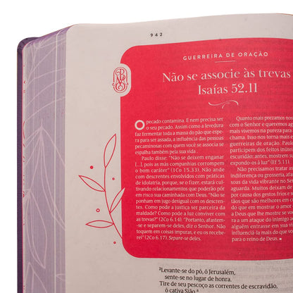 A Bíblia da Mulher que Ora – Edição Expandida | NVT | Letra Normal | Roxa