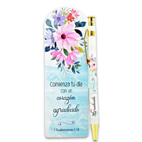 Separador com Bolígrafo: Agradecida - 1 Tesalonicenses 5:18