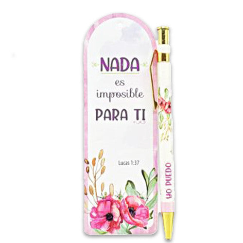 Separador com Bolígrafo: Nada é impossível para você - Lucas 1:37