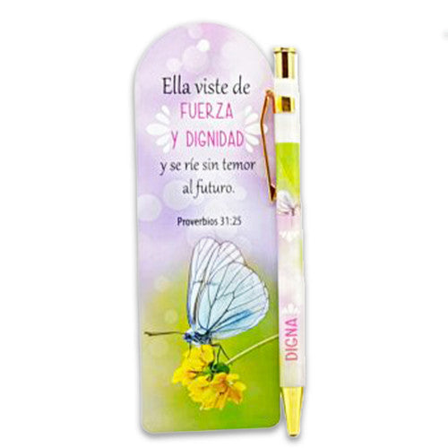 Separador com Bolígrafo: Digna - Provérbios 31:25