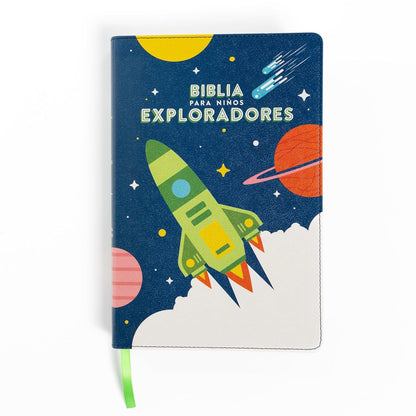 Biblia para Niños Exploradores | RVR 1960 | Azul cósmico | Símil piel | Ilustrada a color | Letra 9.5 pts