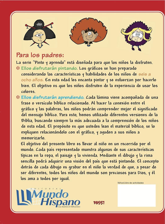 Pinto y Aprendo | Niños del Mundo | Libro para colorear | Principios bíblicos