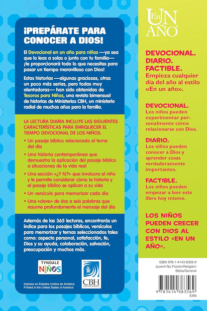 Devocional en un año para niños | Edición en español | Capa comum