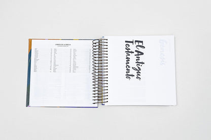 Biblia para ilustrar | Reina Valera 1960 | Símil piel floral | Margen creativo | Espiral metálico