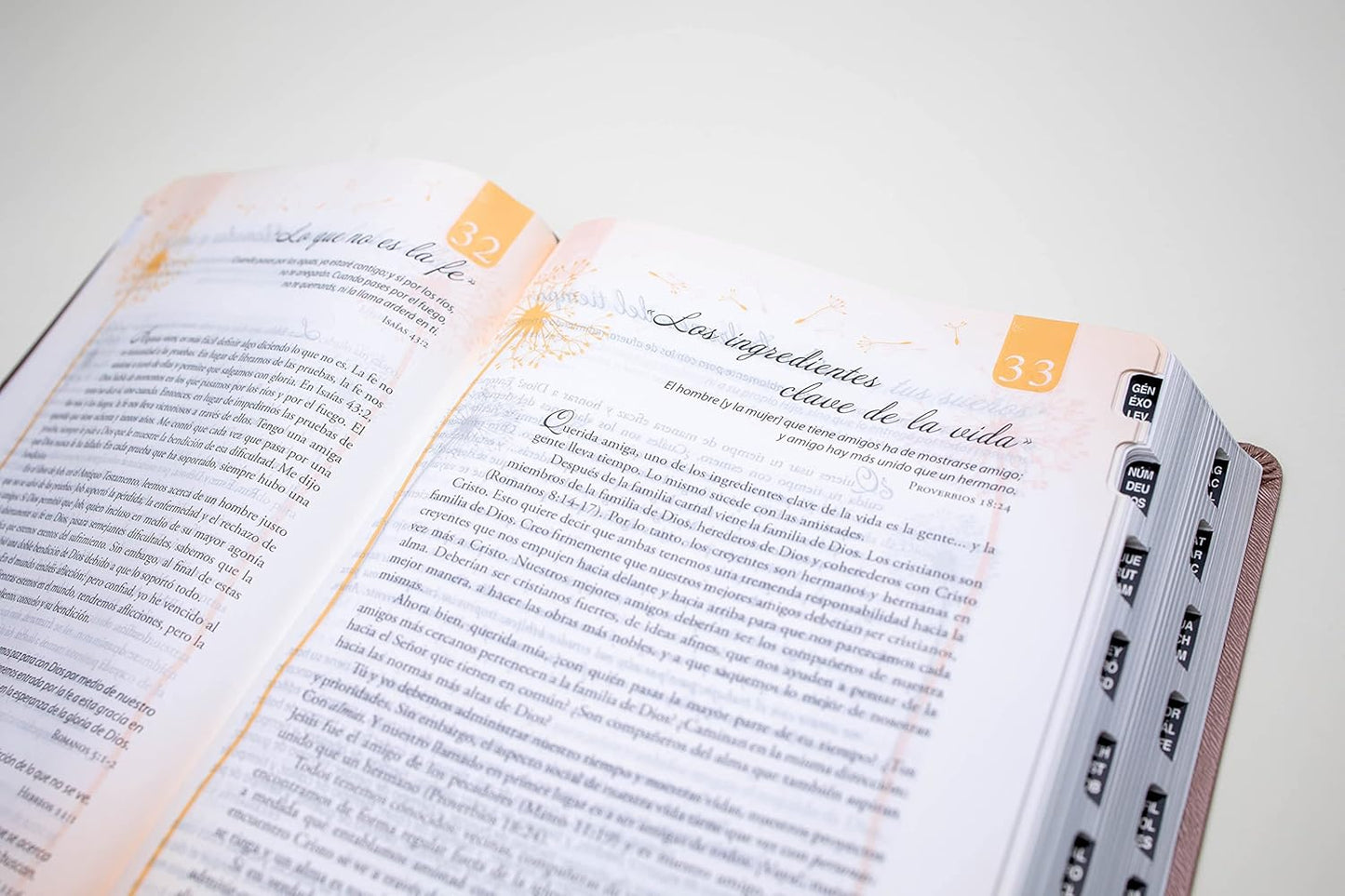 Biblia para Mujeres | RVR 1960 | Promesas Inspira | Piel especial rosa con índice | Tapa dura