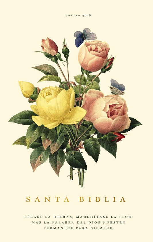 Biblia Sagrada | RVR 1960 | Tapa dura floral | Palabras de Jesús en rojo