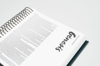 Biblia para ilustrar | Reina Valera 1960 | Símil piel verde | Margen creativo | Espiral metálico | Español