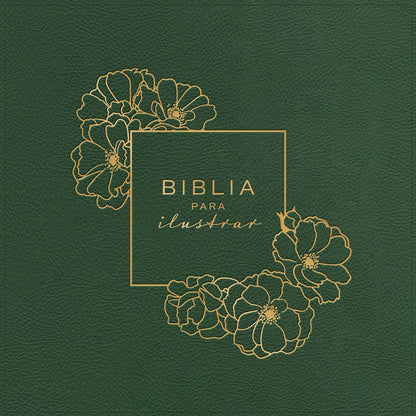 Biblia para ilustrar | Reina Valera 1960 | Símil piel verde | Margen creativo | Espiral metálico | Español