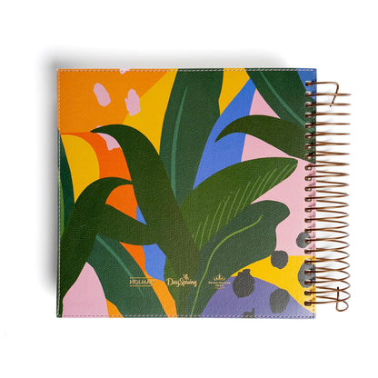 Biblia para ilustrar | Reina Valera 1960 | Símil piel floral | Margen creativo | Espiral metálico