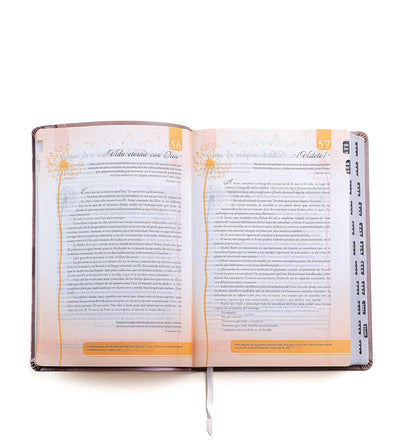 Biblia para Mujeres | RVR 1960 | Promesas Inspira | Piel especial rosa con índice | Tapa dura