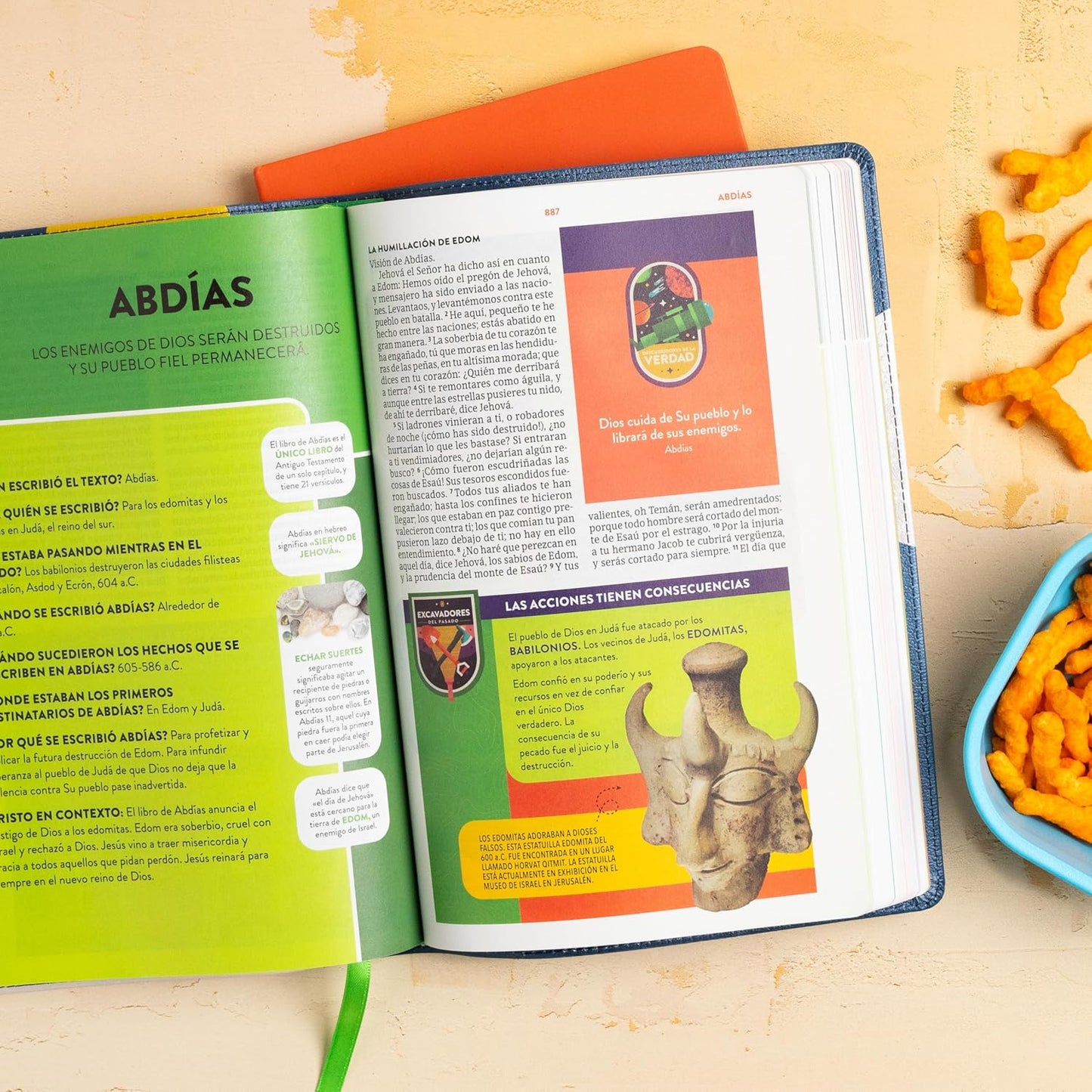 Biblia para Niños Exploradores | RVR 1960 | Azul cósmico | Símil piel | Ilustrada a color | Letra 9.5 pts