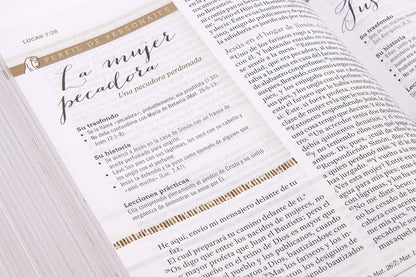 Biblia de Estudio para Mujeres | RVR 1960 | Tela azul floreada