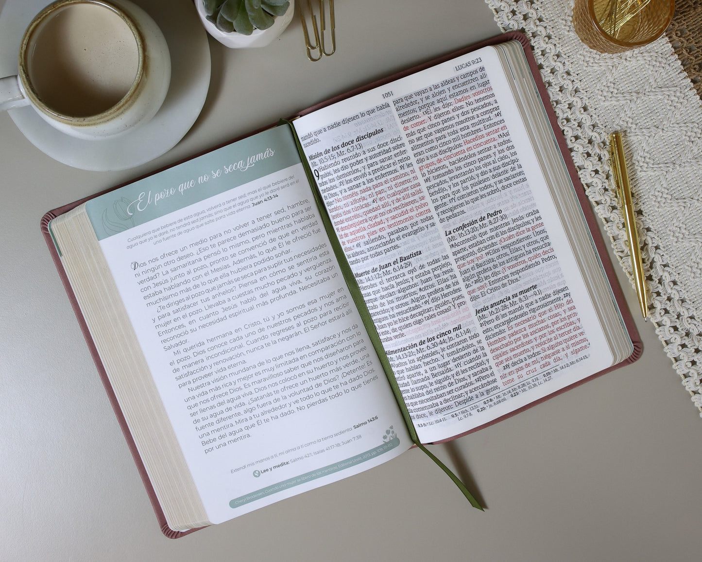 Biblia de Promesa | RVR 1960 | Virtuosa | Letra gigante | Rosa