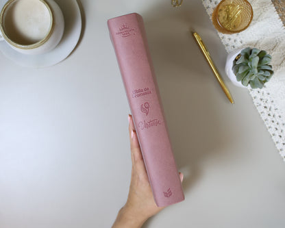 Biblia de Promesa | RVR 1960 | Virtuosa | Letra gigante | Rosa