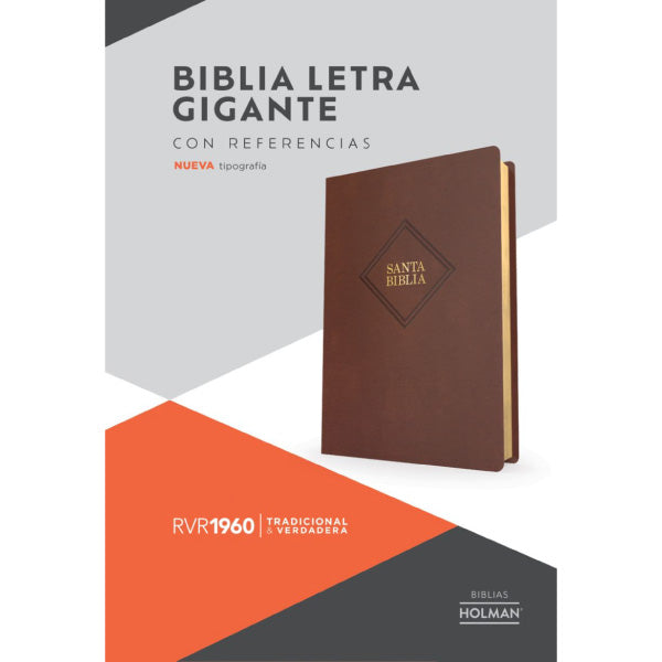 Biblia Reina Valera 1960 | Letra gigante | Piel fabricada café