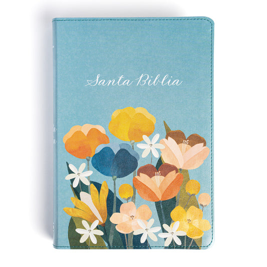 Biblia RVR 1960 | Letra grande 12 pts | Tamaño manual | Edición especial aqua | Tapa dura | Español