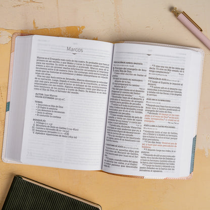 Biblia RVR 1960 | Letra grande 12 pts | Tamaño manual | Edición especial aqua | Tapa dura | Español