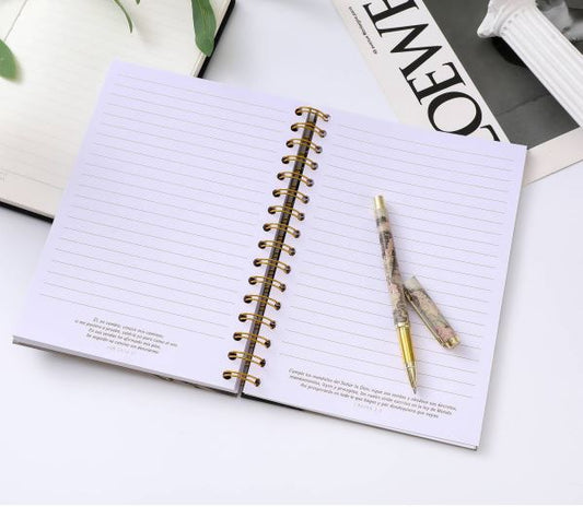 Libreta y Bolígrafo ABBA | Set La Senda de la Vida | Salmos 16:11 | Tapa dura argollada