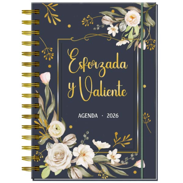 Agenda Esforzada y Valiente 2026 | Tapa dura acolchonada | Versículos diarios