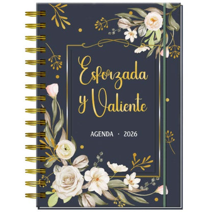 Agenda Esforzada y Valiente 2026 | Tapa dura acolchonada | Versículos diarios