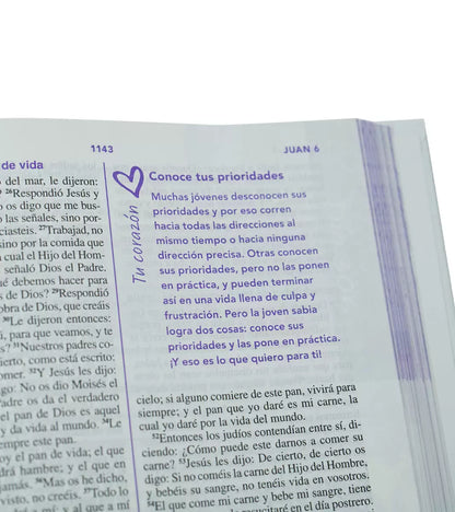 Biblia de una joven conforme al corazón de Dios | Verde | Devocional