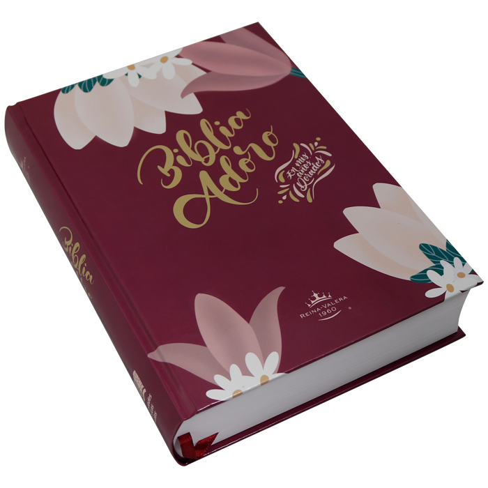 Biblia Adoro | Reina Valera 1960 | Letra grande 11 pts | Tapa dura flores