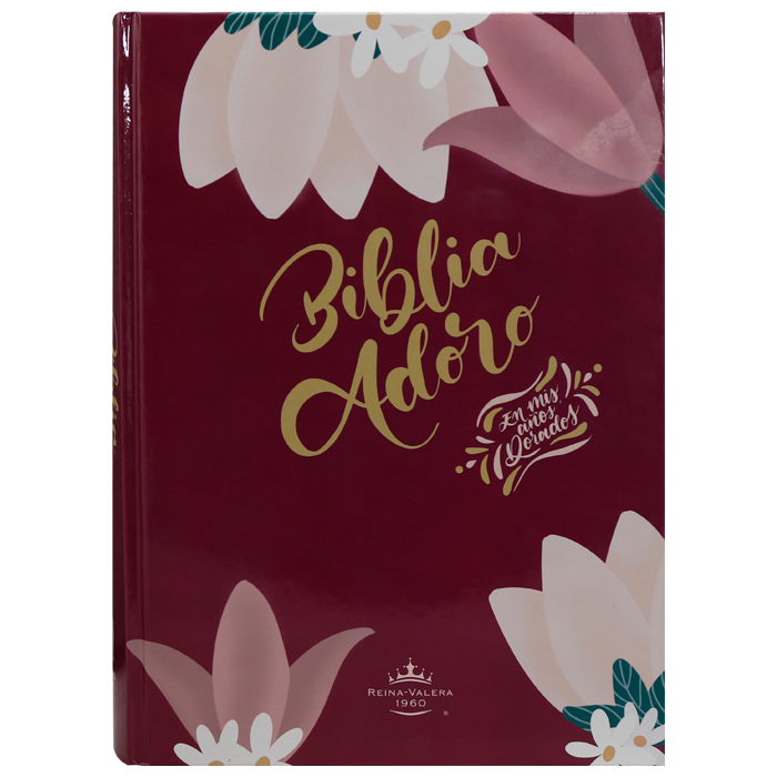 Biblia Adoro | Reina Valera 1960 | Letra grande 11 pts | Tapa dura flores