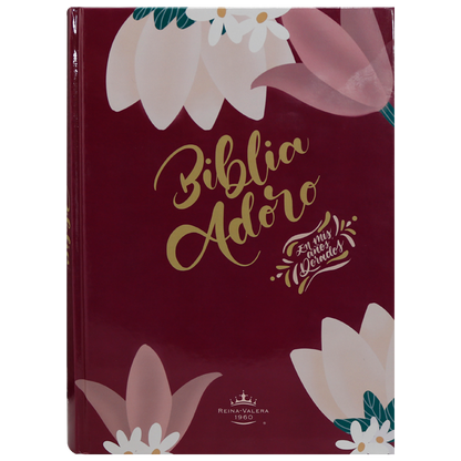 Biblia Adoro | Reina Valera 1960 | Letra grande 11 pts | Tapa dura flores