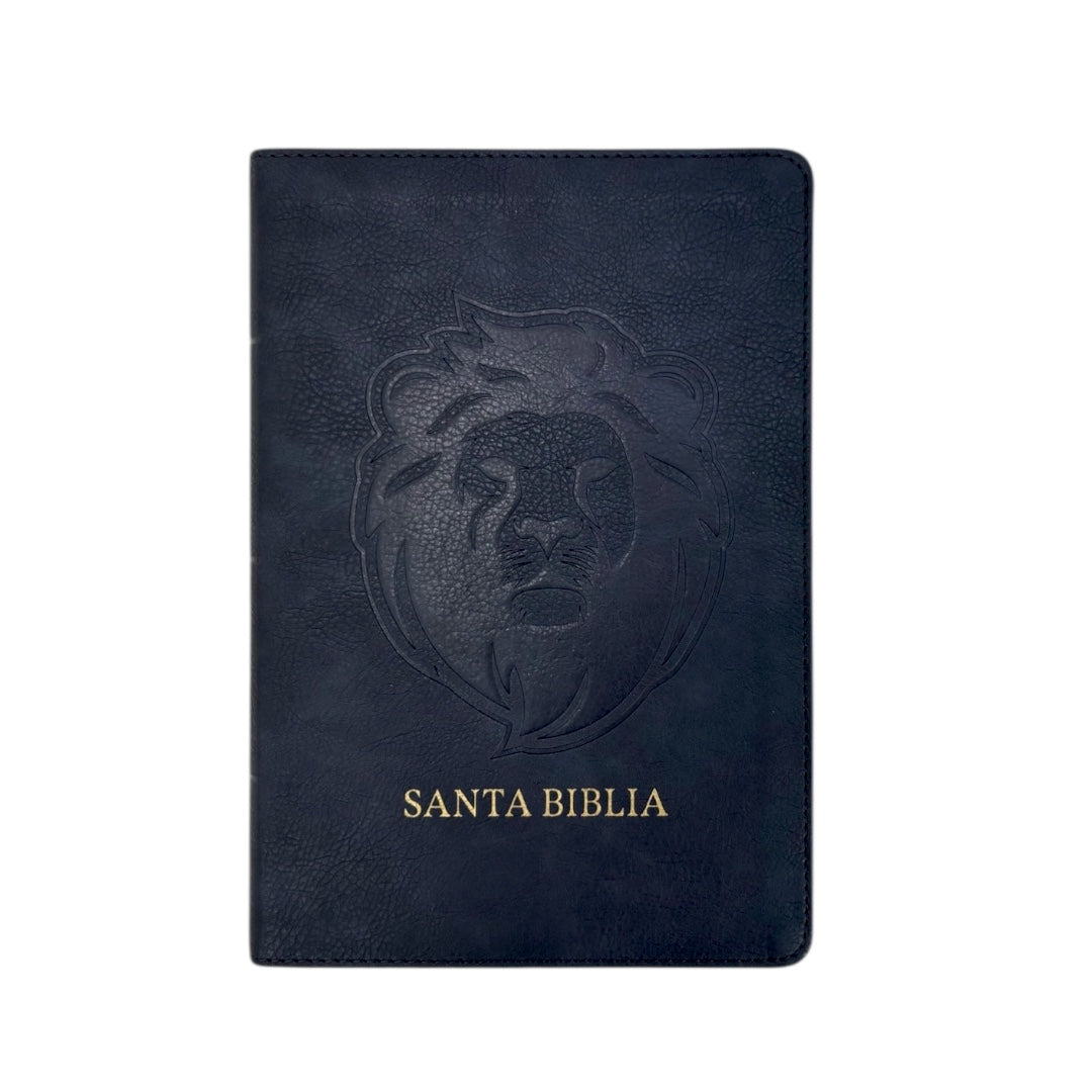 Biblia Reina Valera 1960 | Letra grande 12 pts | Tamaño manual | León ceniza | Español