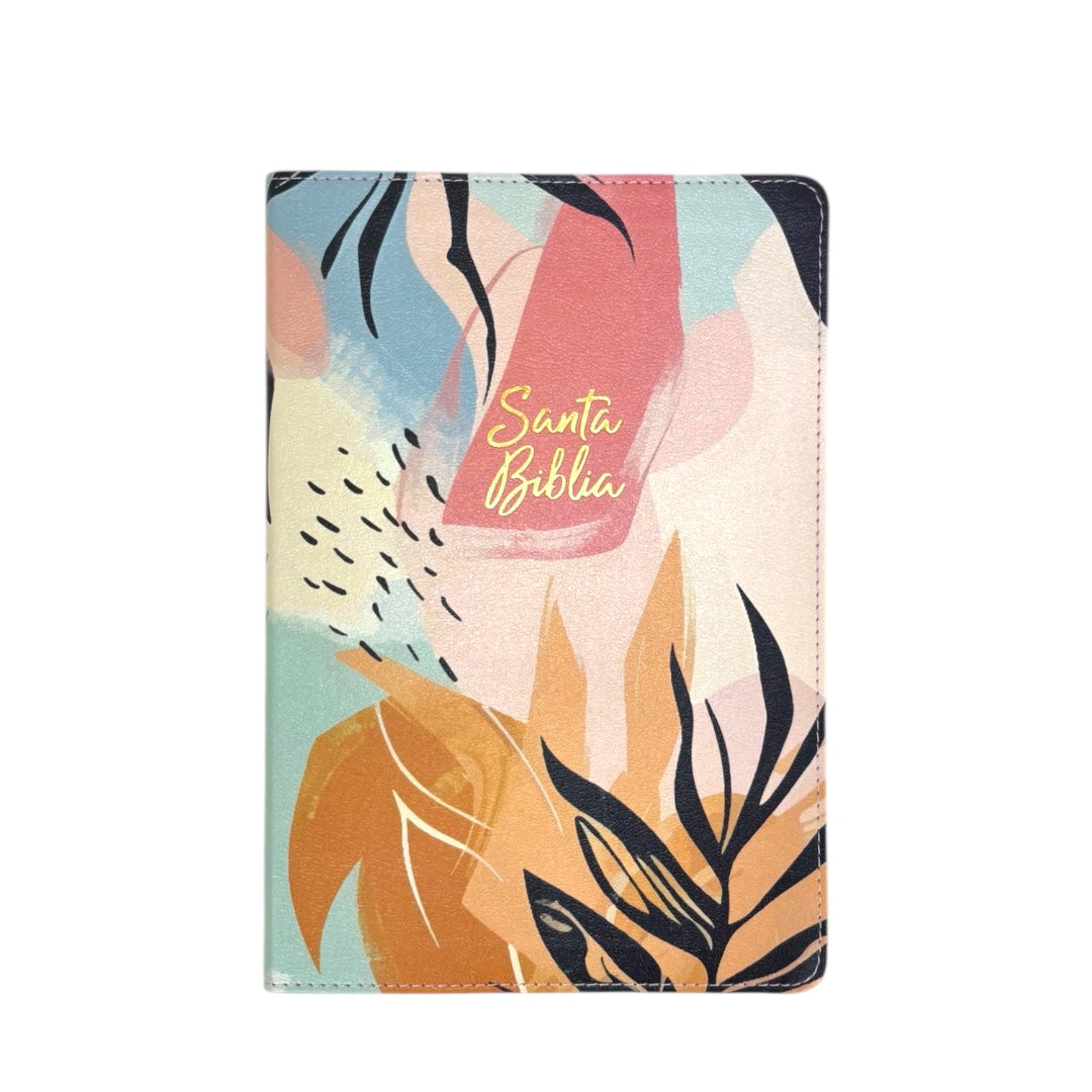 Biblia Reina Valera 1960 | Letra grande 12 pts | Tamaño manual | Símil piel multicolores | Español