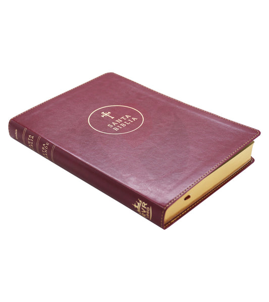 Santa Biblia | RVR 1960 | Ultrafina | Letra grande 10 pts | Imitación piel café rojizo