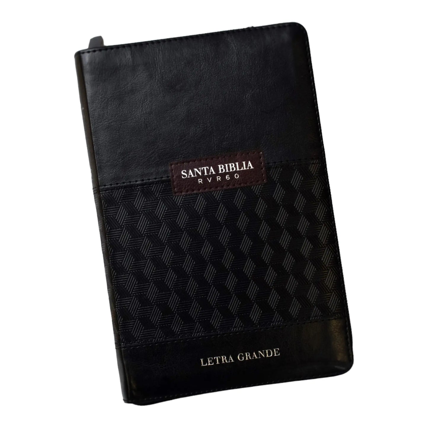 Biblia Reina Valera 1960 | Tamaño manual | Letra grande 12 pts | Negro con cierre e índice | Imitación piel