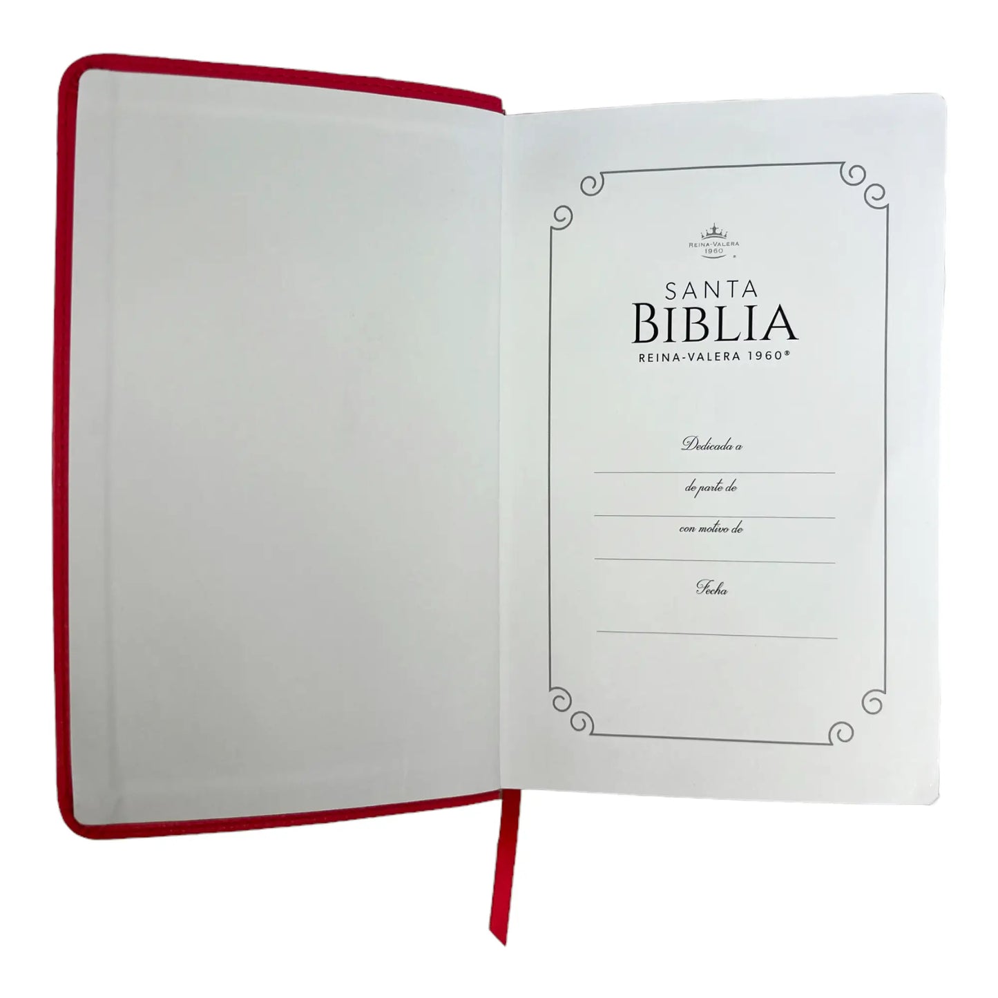 Biblia Reina Valera 1960 | Tamaño manual | Letra grande 12 pts | Imitación piel rosa oscuro | Colección clásica