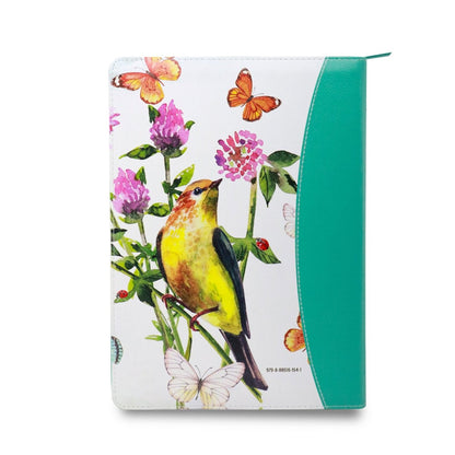 Biblia Reina Valera 1960 | Letra gigante 15 pts | Diseño mariposa turquesa/rosa | Imitación piel | Español