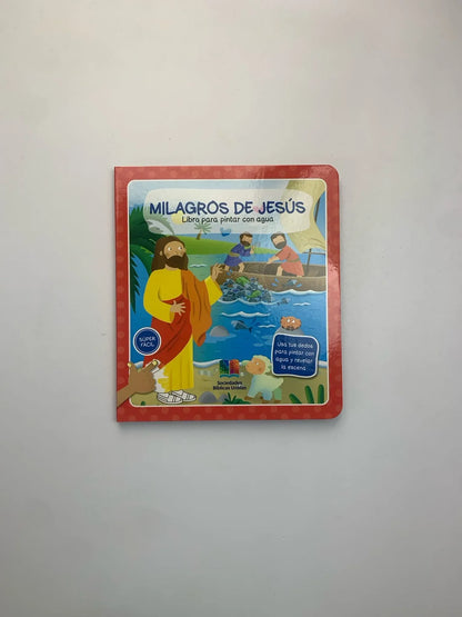Milagros de Jesús | Libro para pintar con agua | Infantil | Español