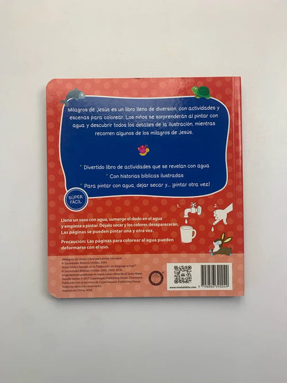 Milagros de Jesús | Libro para pintar con agua | Infantil | Español