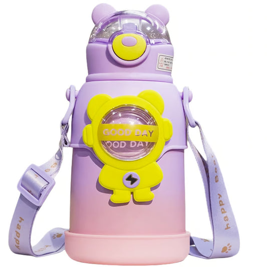Botella Térmica Infantil Good Day Lila con rosa | Acero inoxidable 316 | 500 ml